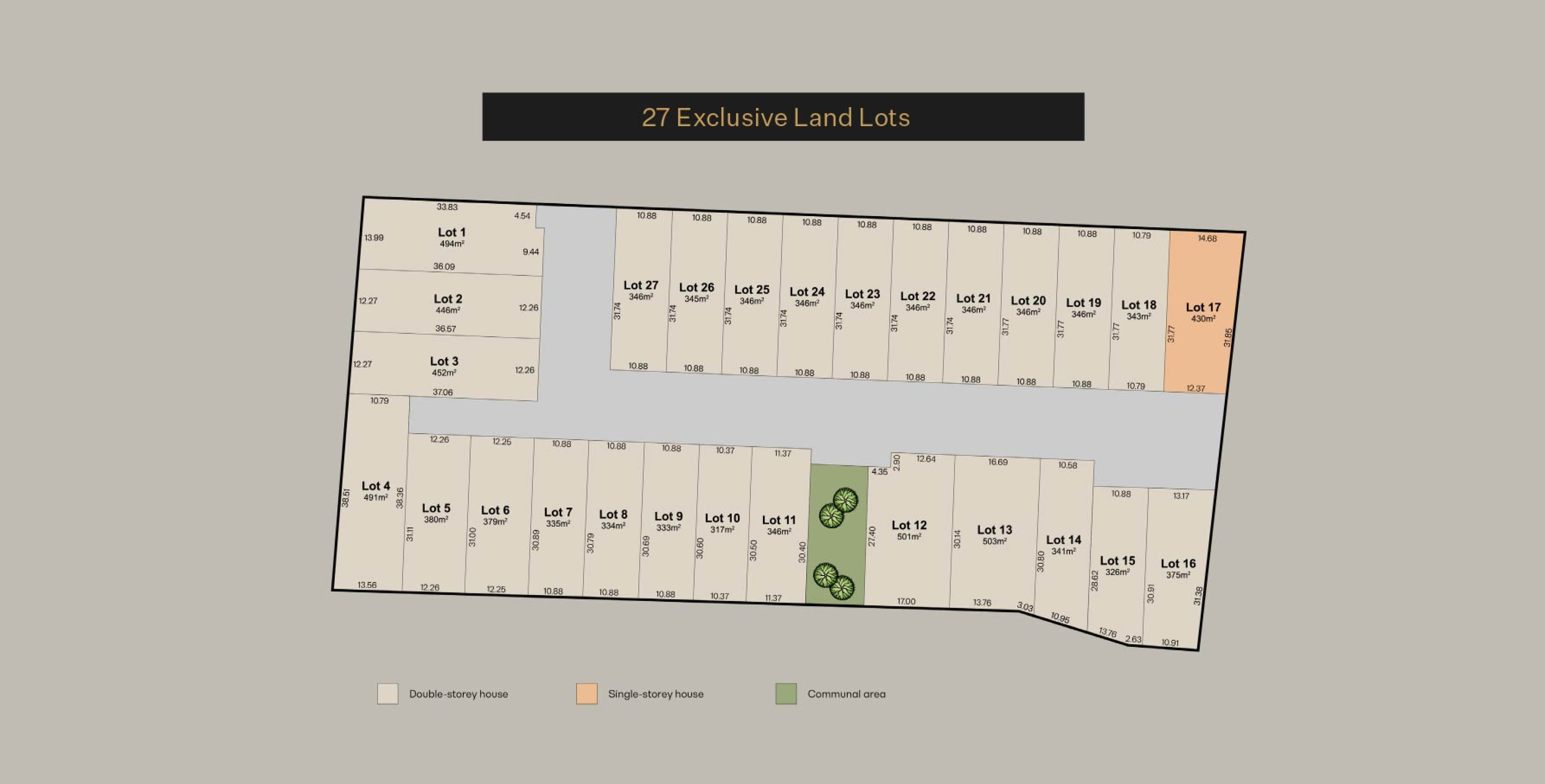 27 Exlcusive land lots